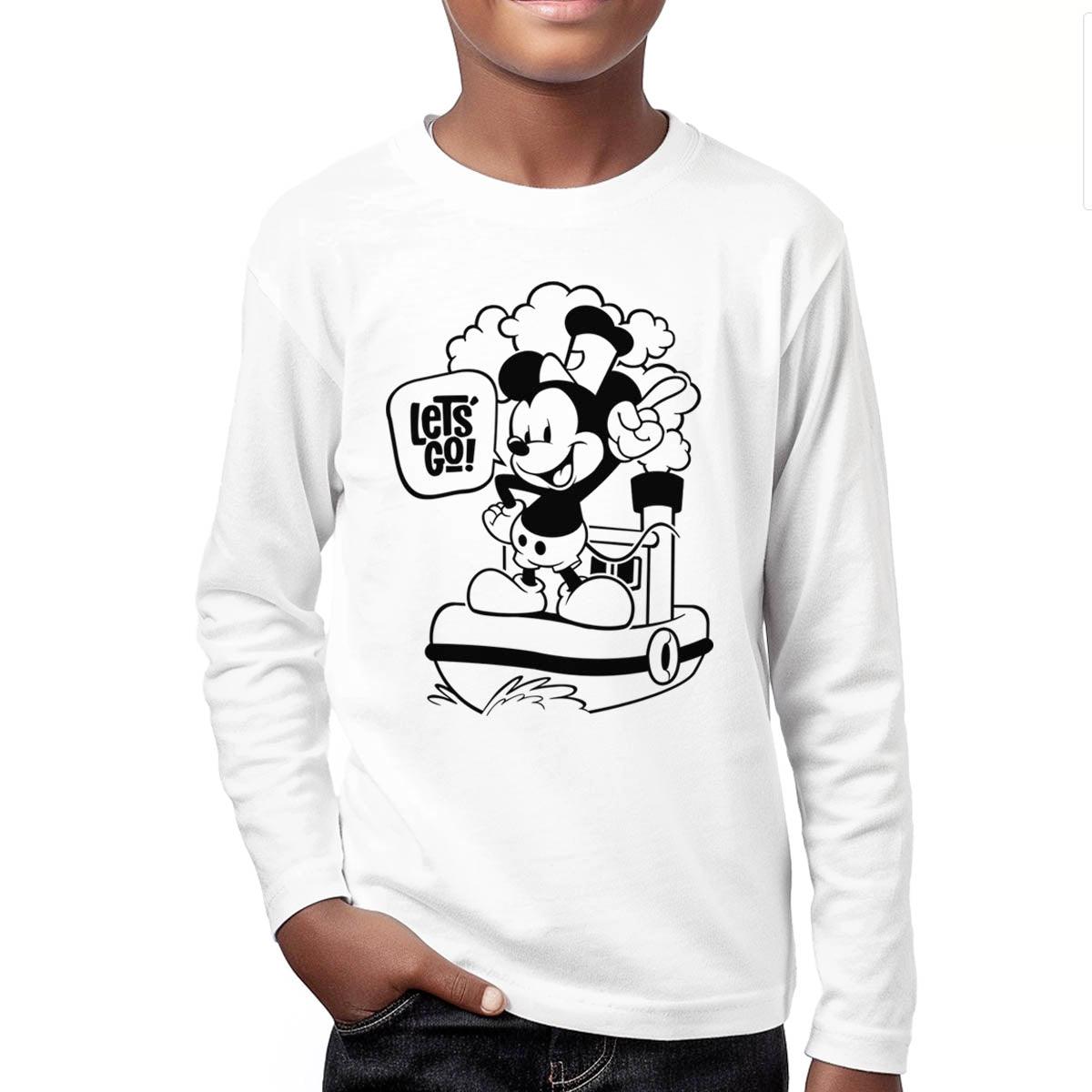 Let's Go! Youth Long Sleeve Tee - Steamboat Willie World