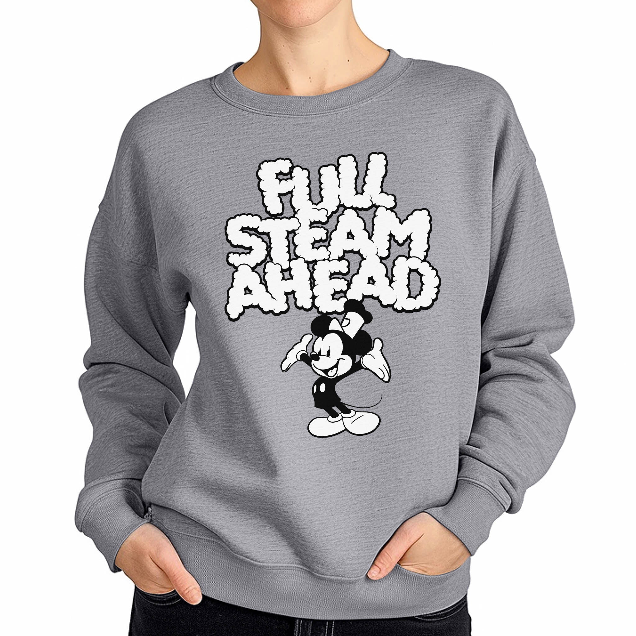 Full Steam Ahead! Crewneck Sweatshirt - Steamboat Willie World