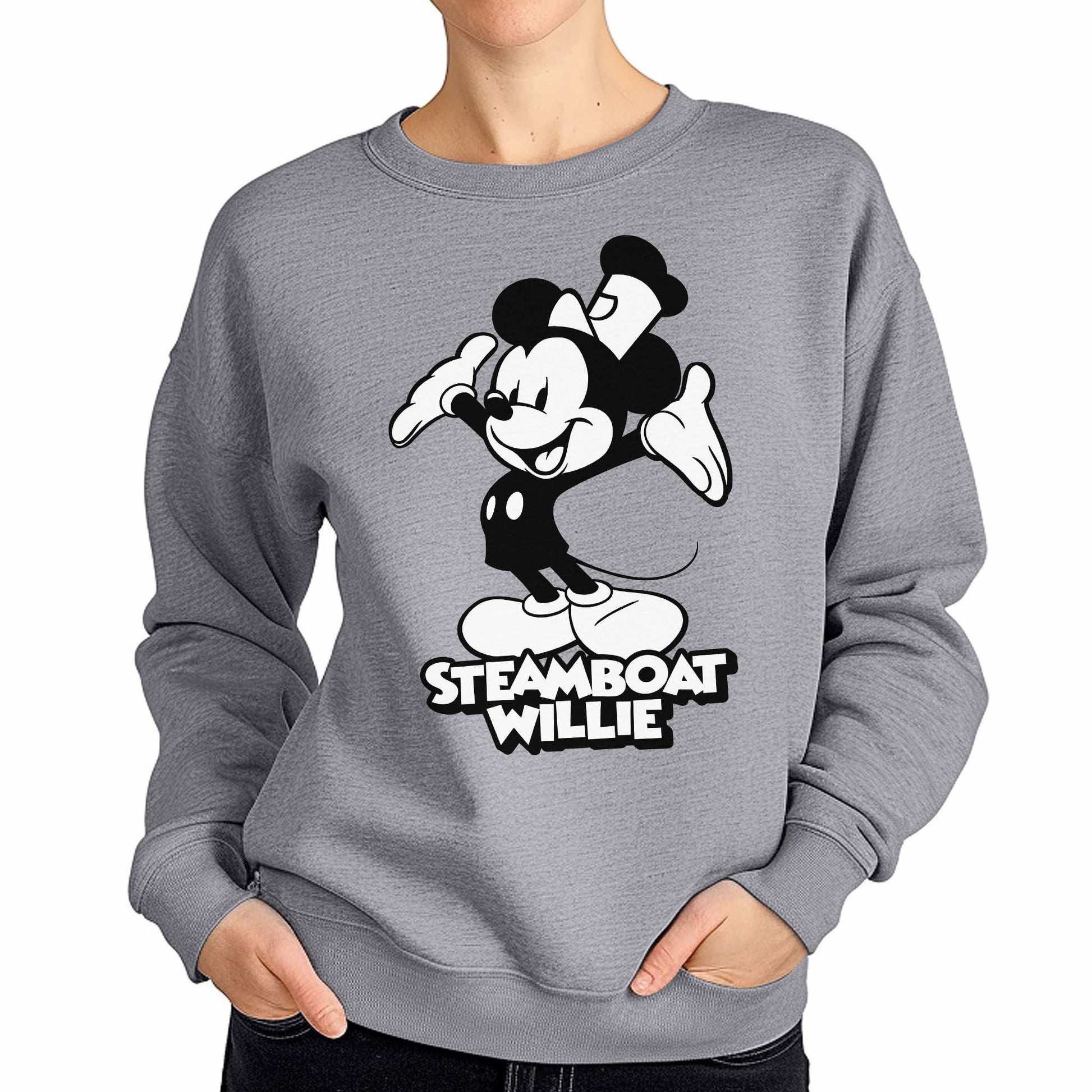 Hiya! Crewneck Sweatshirt - Steamboat Willie World