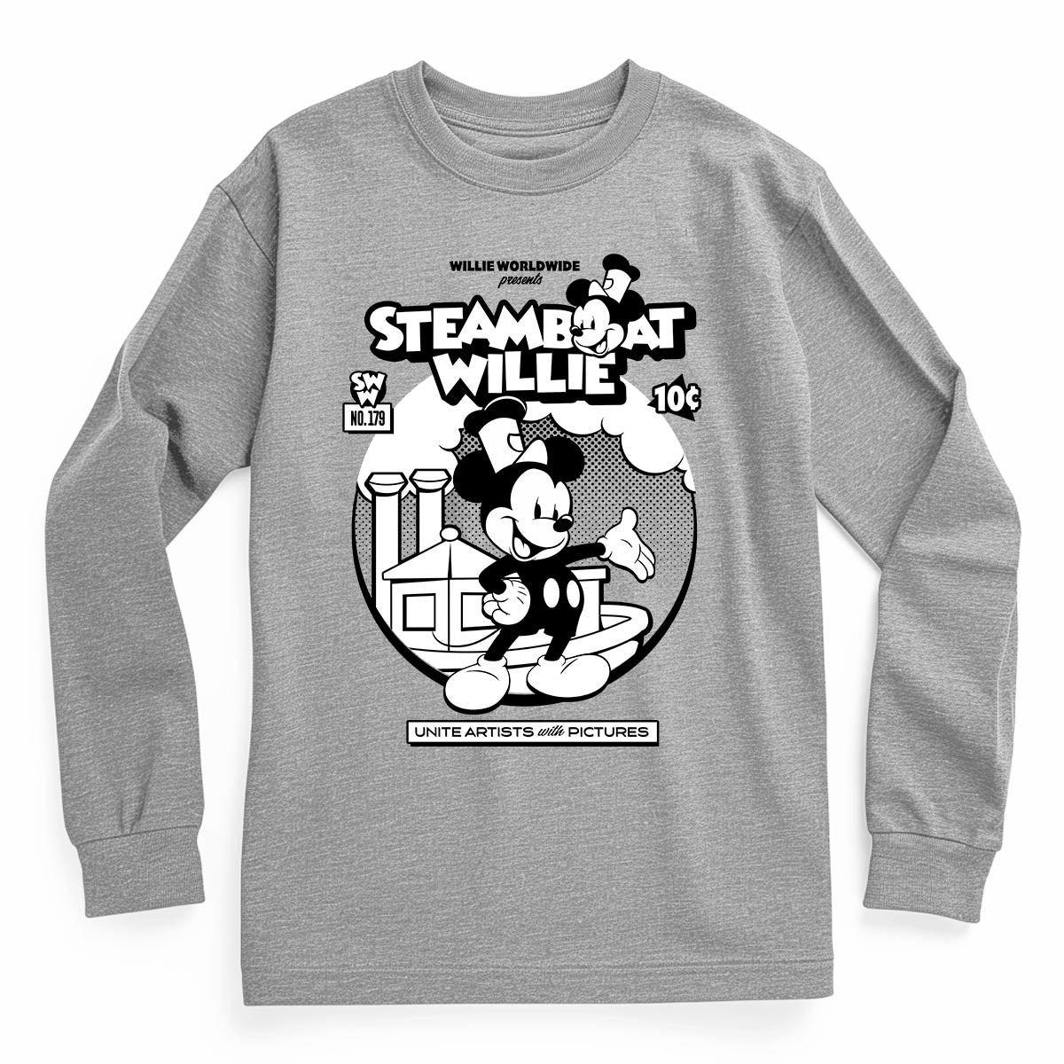 Welcome to My World! Youth Long Sleeve Tee - Steamboat Willie World