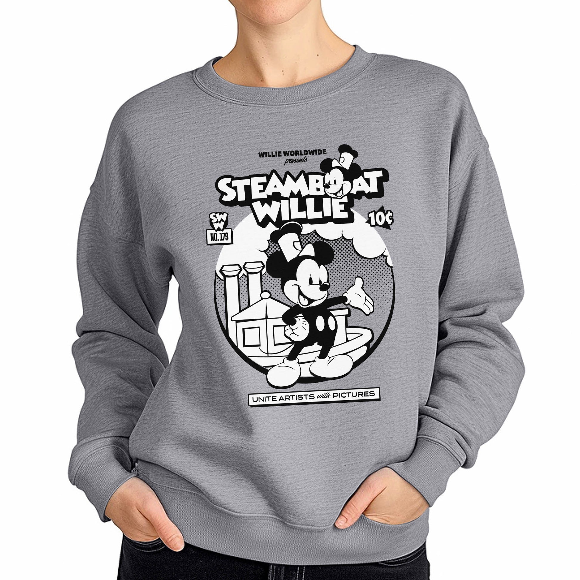 Welcome to My World! Crewneck Sweatshirt - Steamboat Willie World