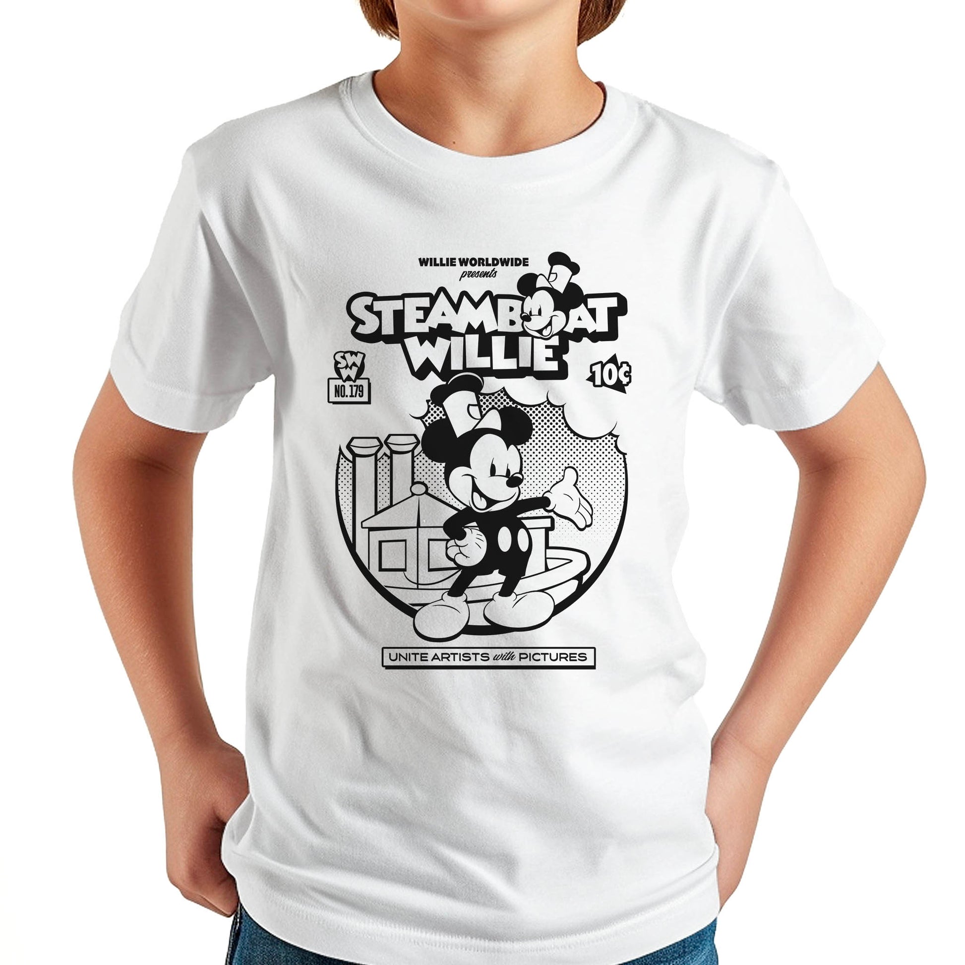 Welcome to My World! Youth Tee - Steamboat Willie World