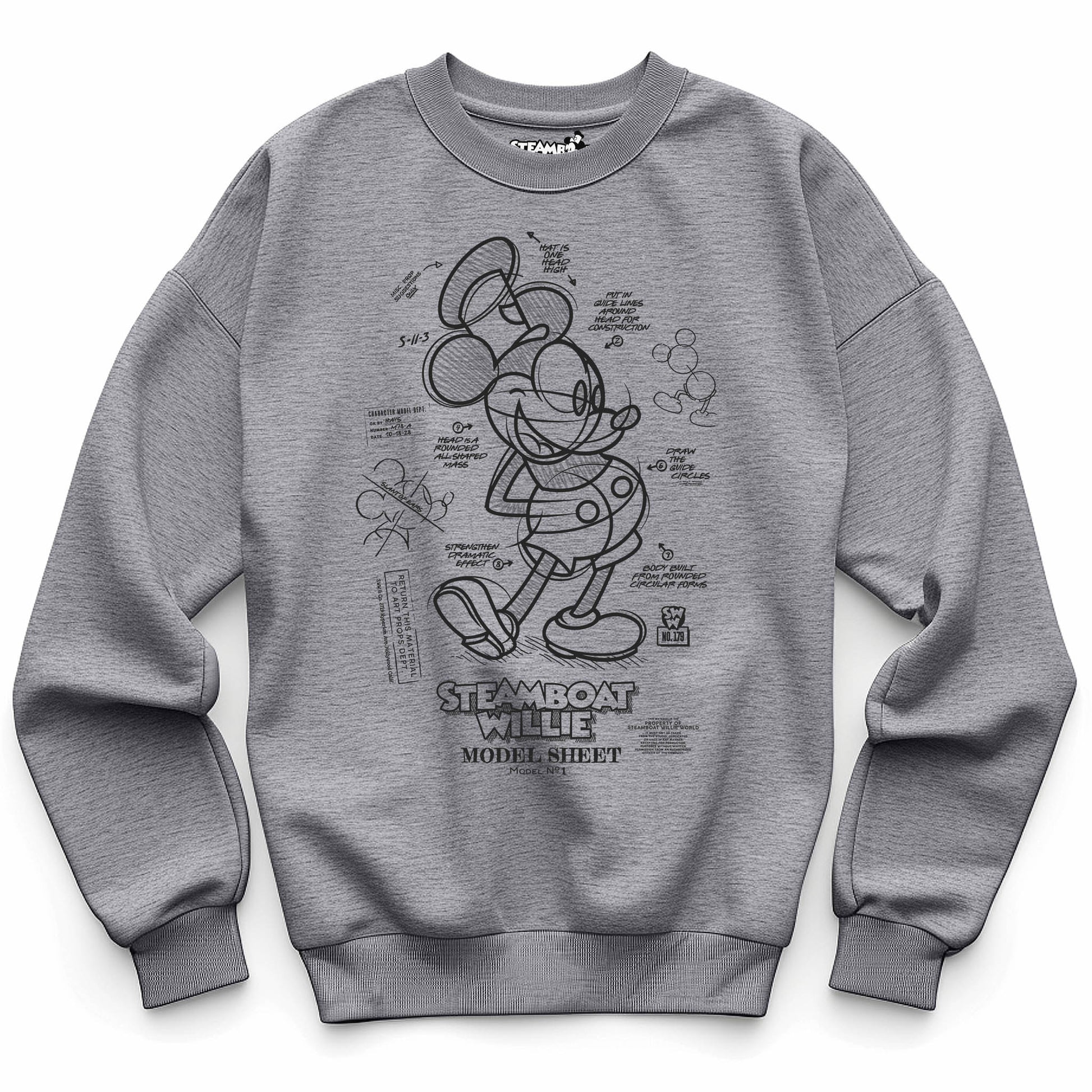 Build Character! Crewneck Sweatshirt - Steamboat Willie World