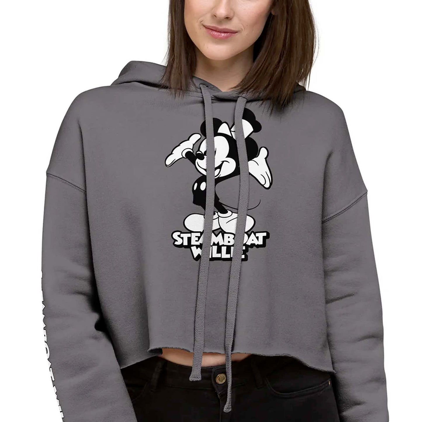 Hiya! Crop Hoodie - Steamboat Willie World