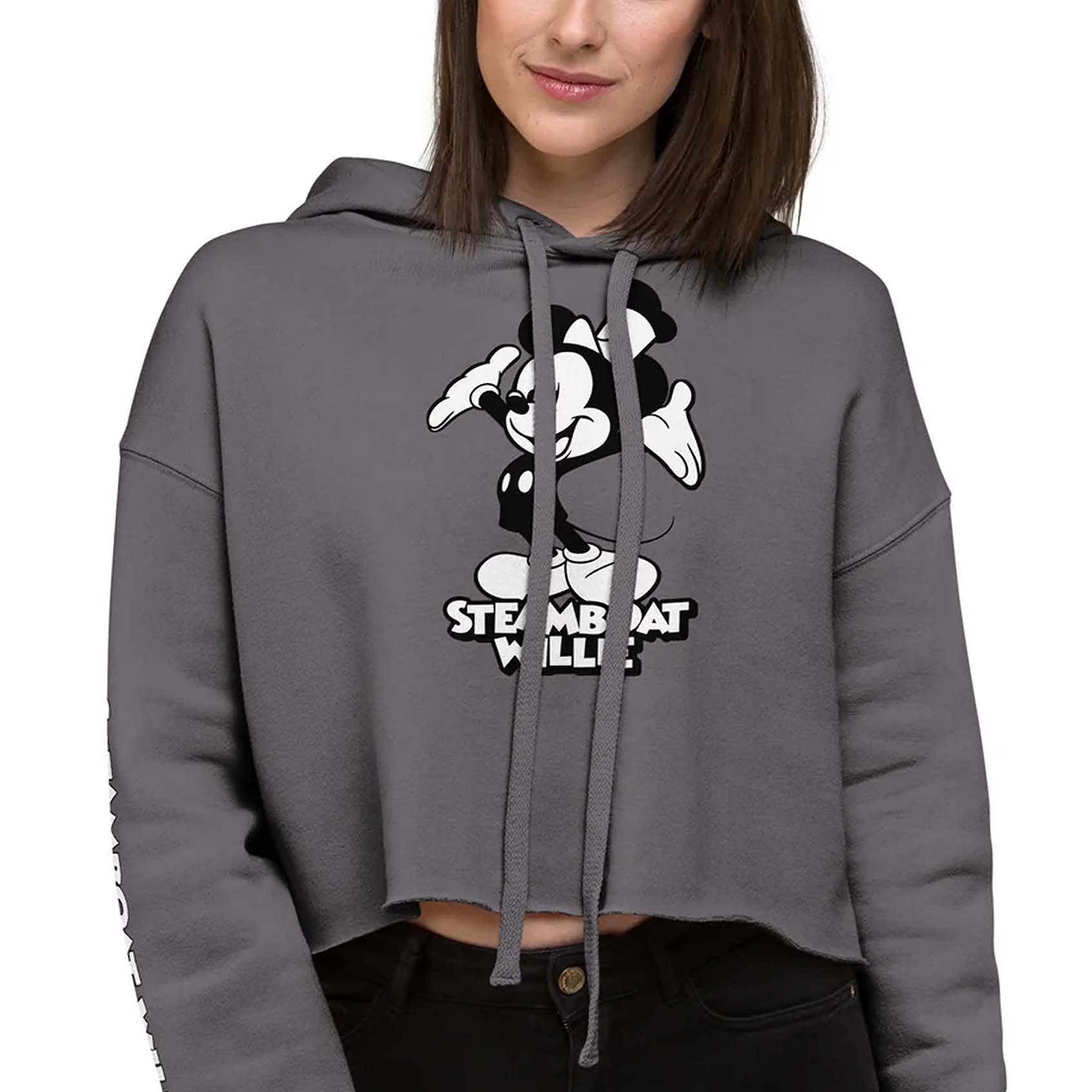 Hiya! Crop Hoodie - Steamboat Willie World