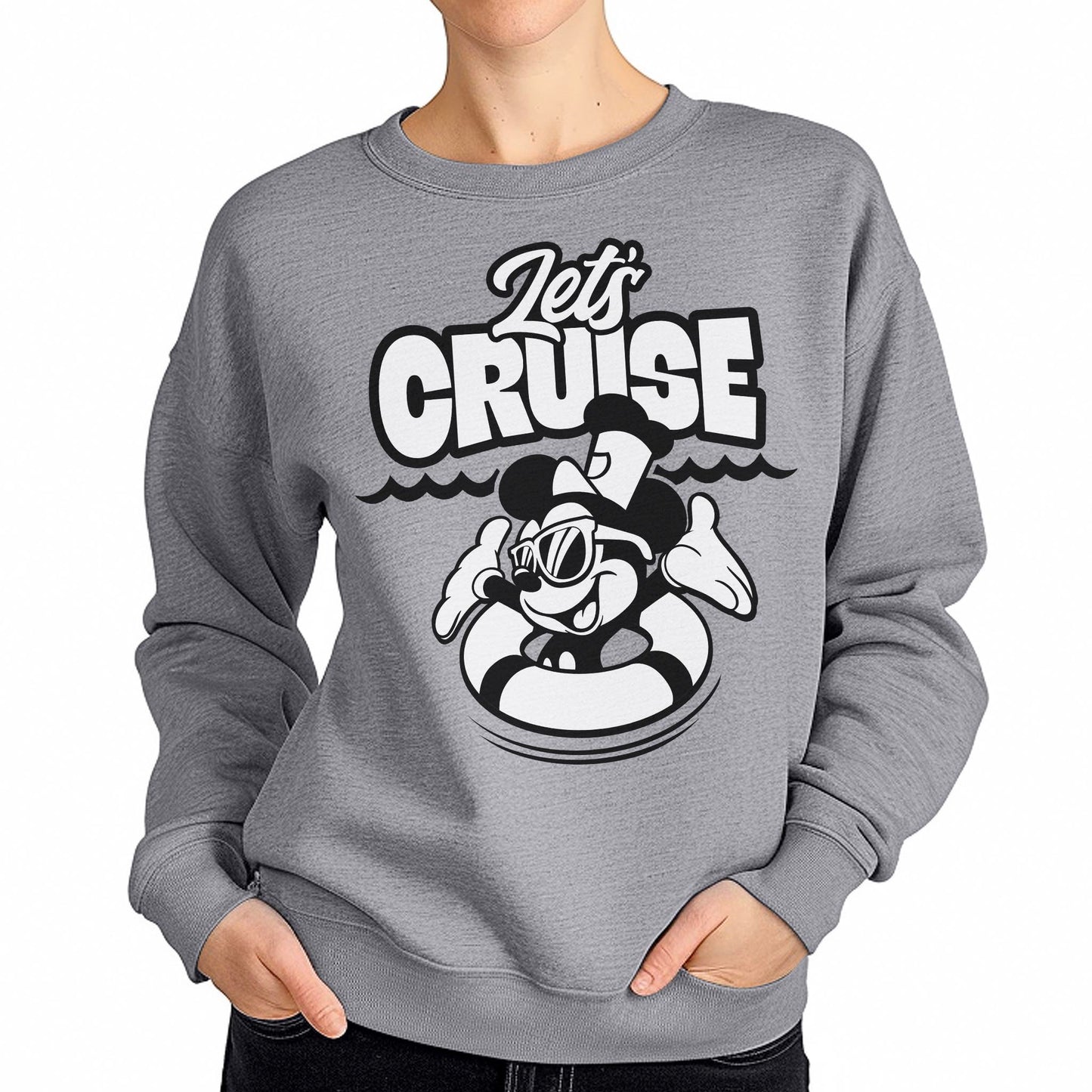 Let's Cruise! Crewneck Sweatshirt - Steamboat Willie World