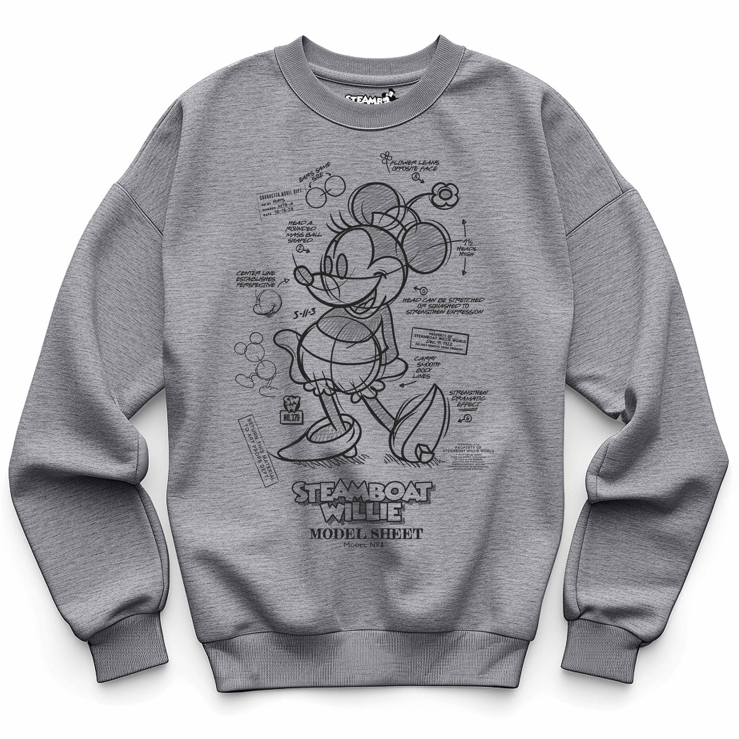 Model Material Crewneck Sweatshirt - Steamboat Willie World