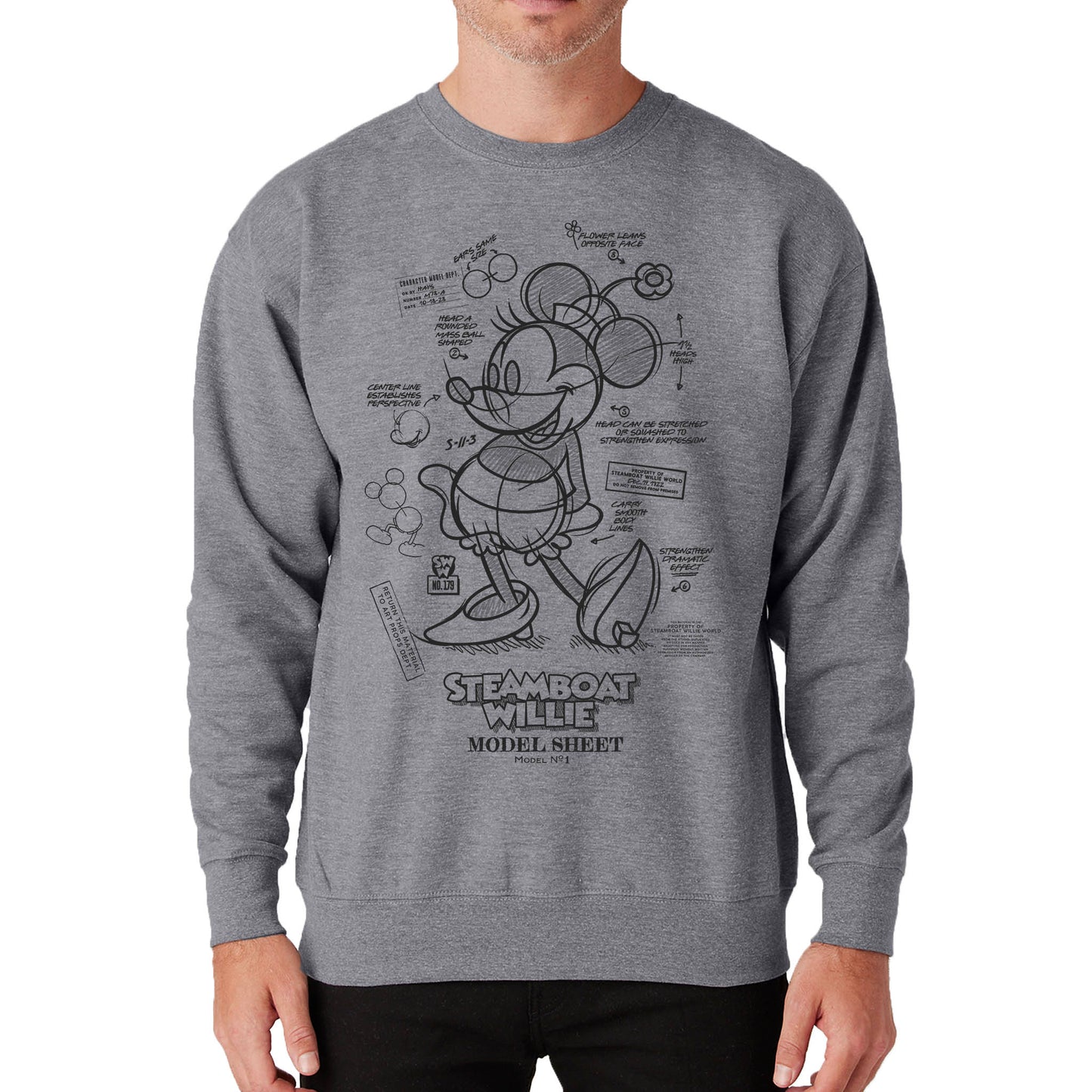 Model Material Crewneck Sweatshirt - Steamboat Willie World