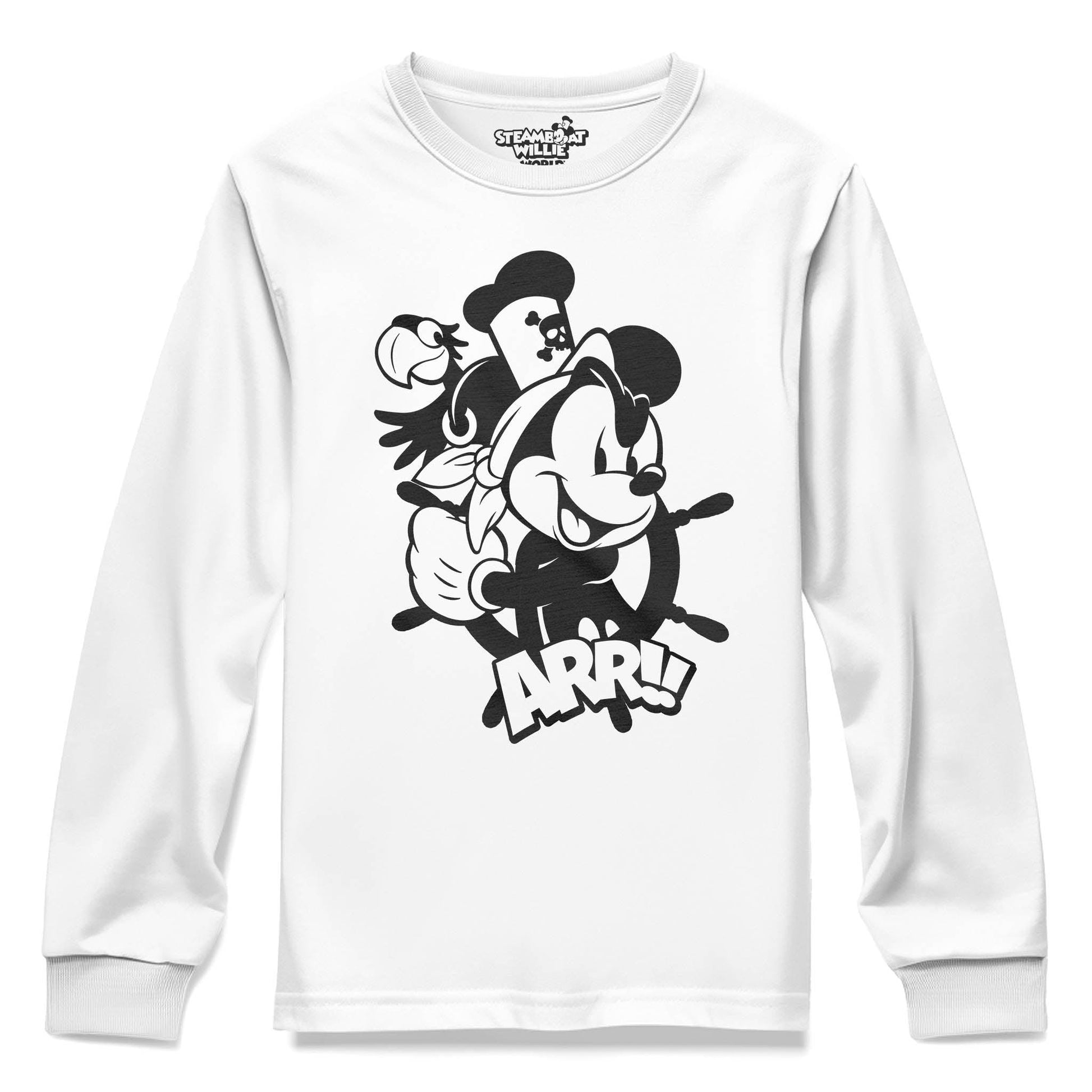 Yo Ho! Youth Long Sleeve Tee - Steamboat Willie World