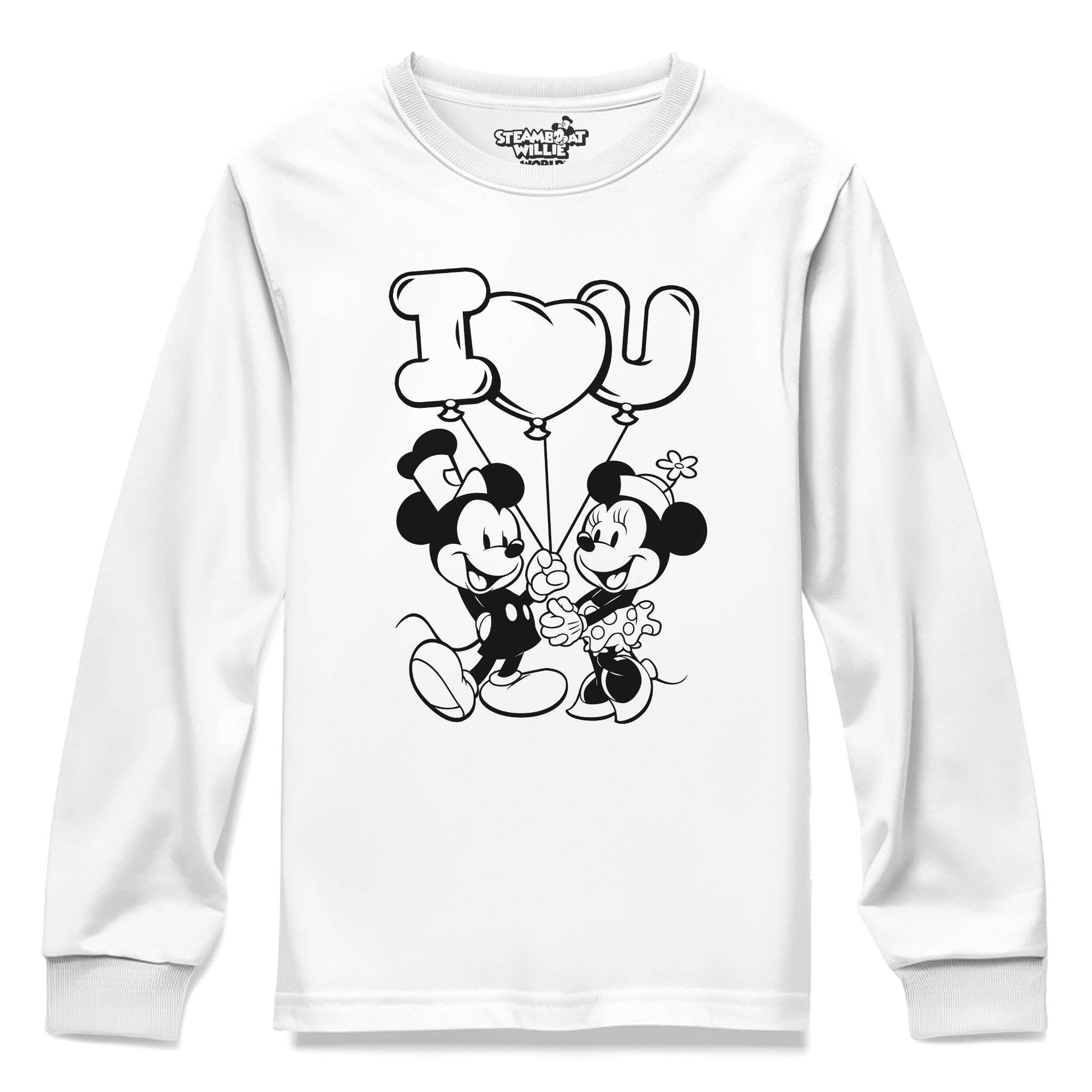 I Heart You! Youth Long Sleeve Tee - Steamboat Willie World