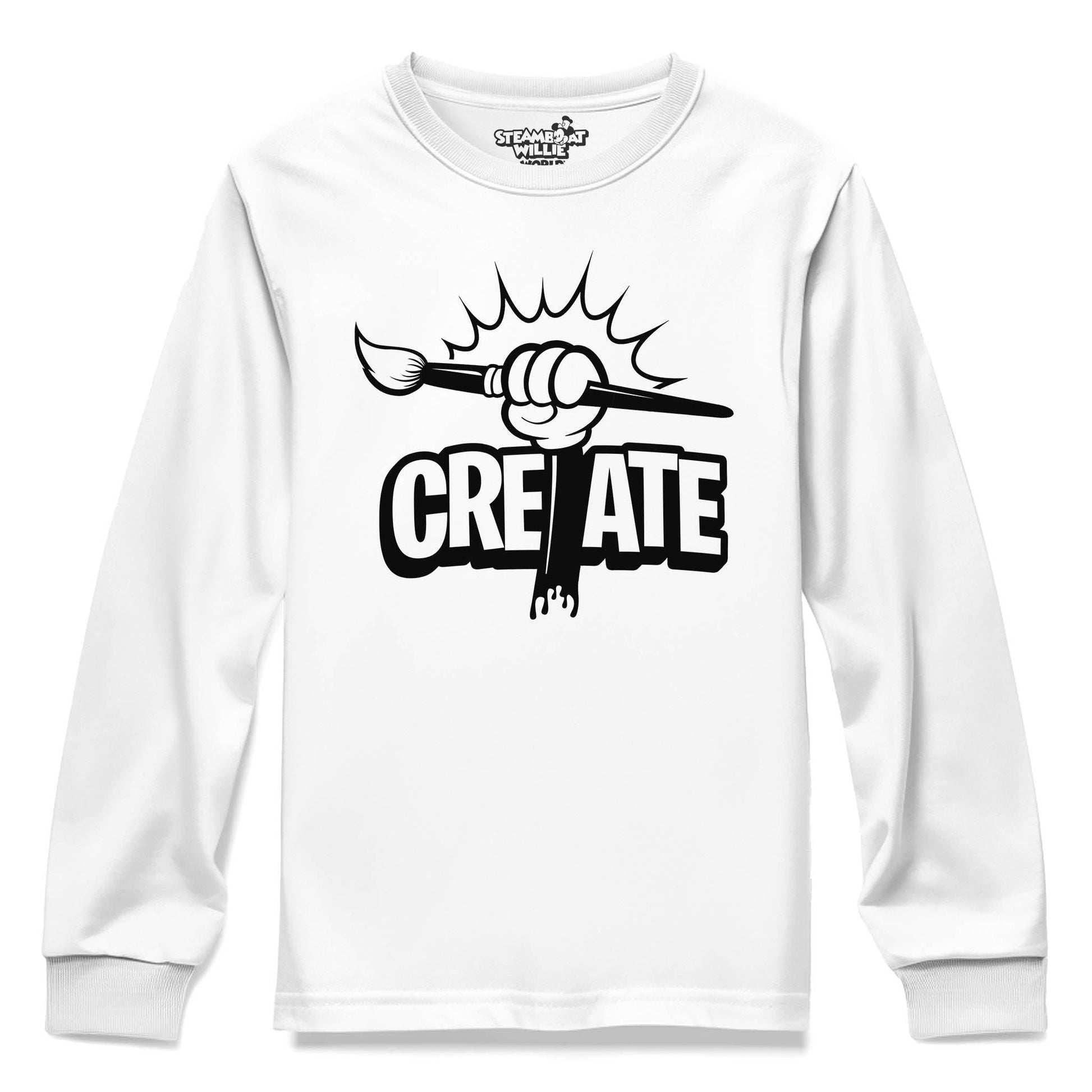 Create! Youth Long Sleeve Tee - Steamboat Willie World