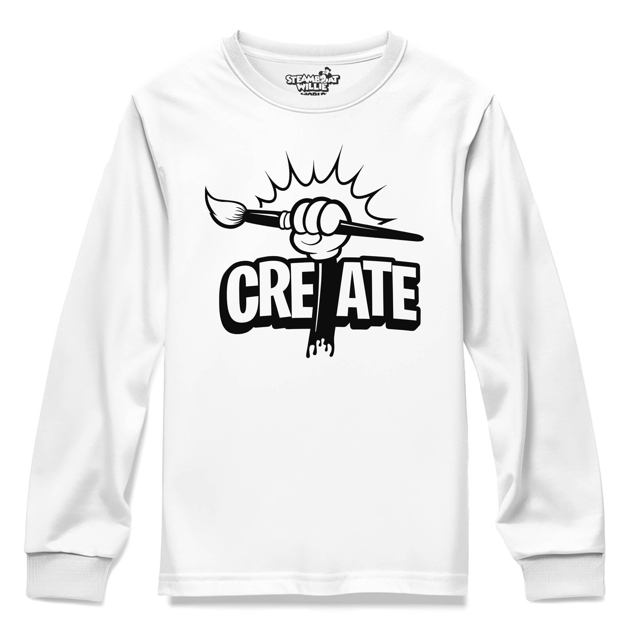 Create! Youth Long Sleeve Tee - Steamboat Willie World