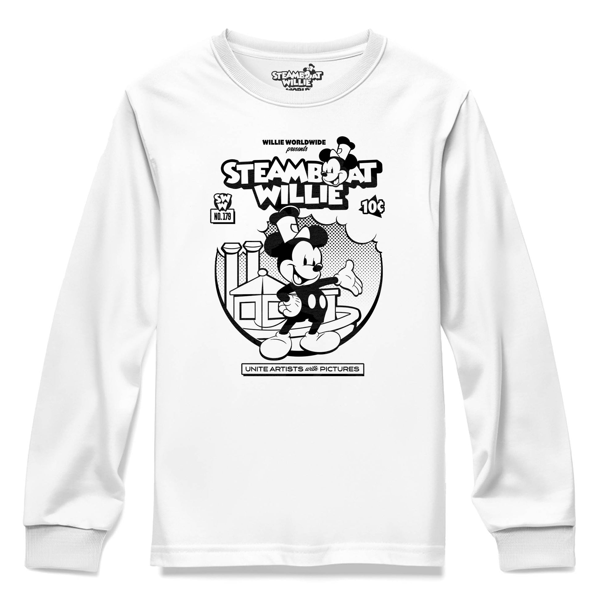 Welcome to My World! Youth Long Sleeve Tee - Steamboat Willie World