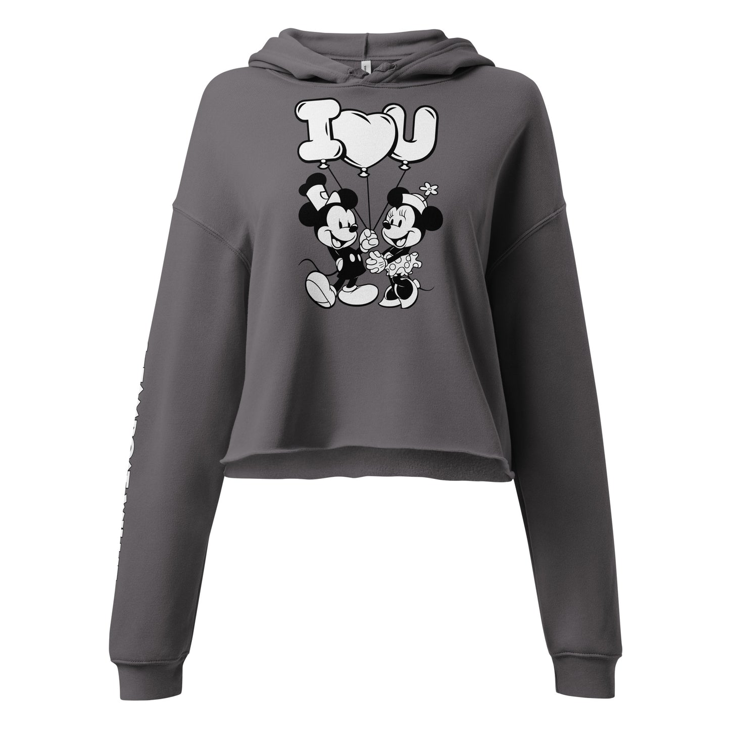 I Heart You! Crop Hoodie - Steamboat Willie World