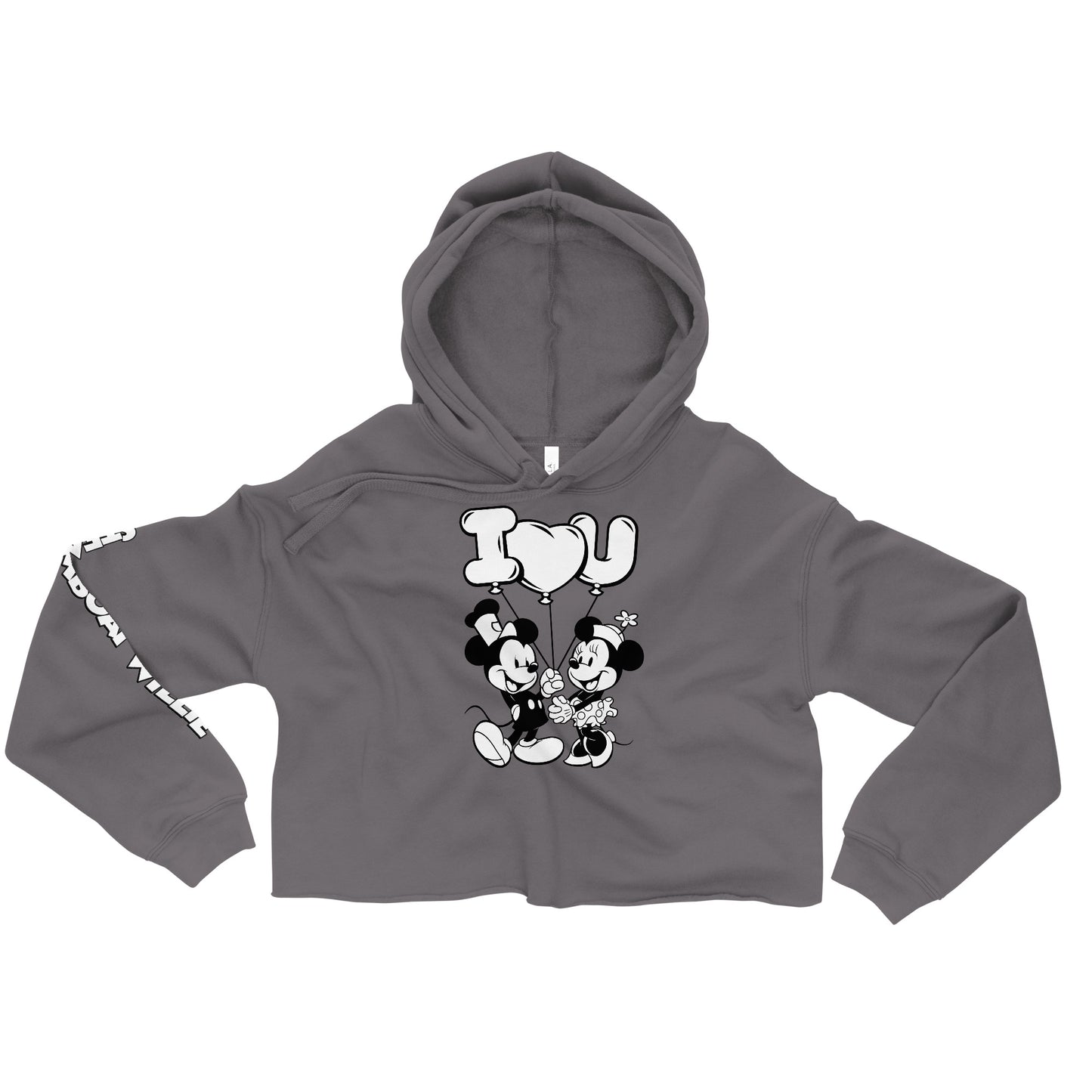 I Heart You! Crop Hoodie - Steamboat Willie World