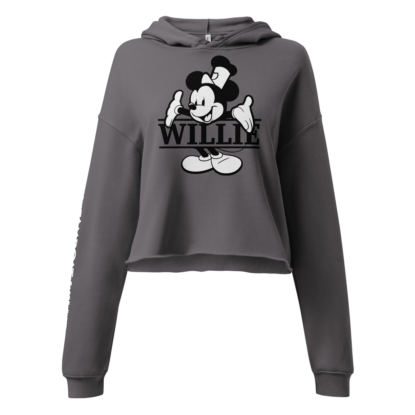 What's My Name? Crop Hoodie - Steamboat Willie World