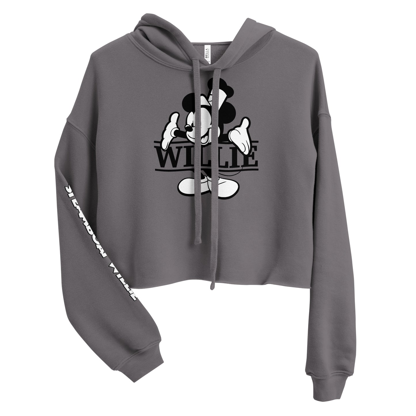 What's My Name? Crop Hoodie - Steamboat Willie World